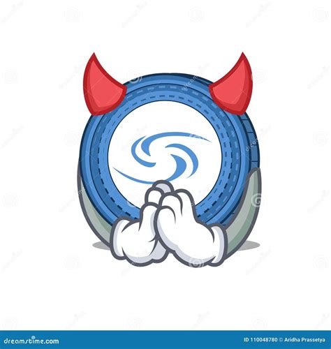 Estilo Dos Desenhos Animados Da Mascote De Syscoin Do Diabo Imagem