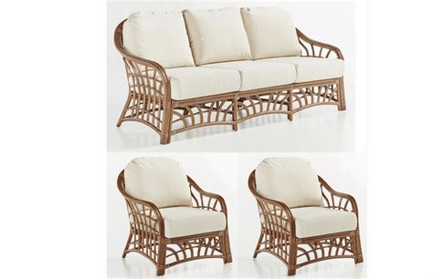 Kalusa Beach Rattan Set Of Sofa And Chairs