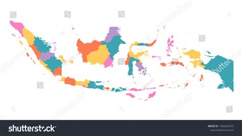 Indonesia Map Regions Vector Flat Illustration Stock Vector (Royalty ...