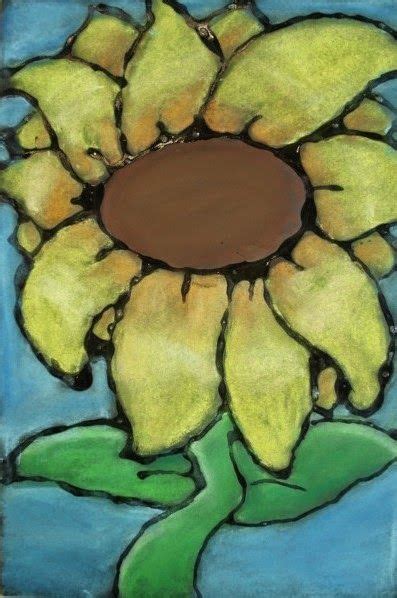 A Faithful Attempt Glue Line Chalk Pastel Sunflowers Sunflower Art