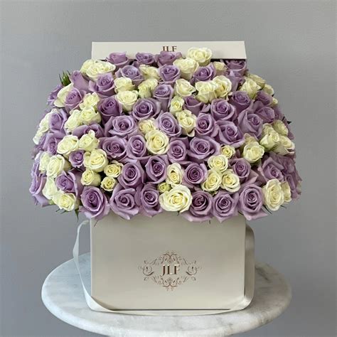 Lavender Roses And White Baby Roses Jlf Los Angeles Florist