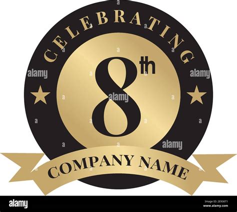 8th Year Celebrating Anniversary Emblem Logo Design Vector Template