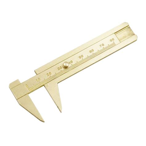 Poxin Brass Pocket Vernier Calipers Double Scale Sliding Gauge Vernier