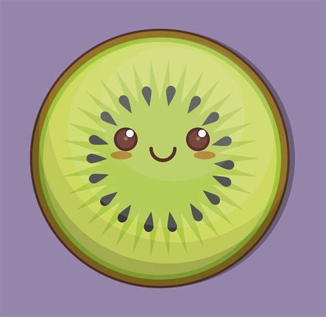 Premium Vector Kawaii Kiwi Fruit Icon