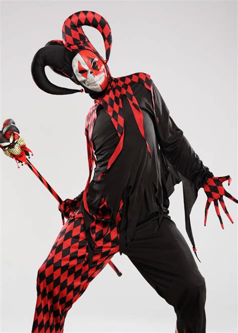 Mens Halloween Evil Crazed Jester Costume