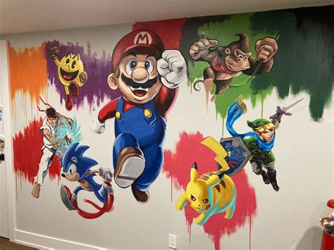 Smash Bros Game Room By Art By David Anthony Wescover Murals