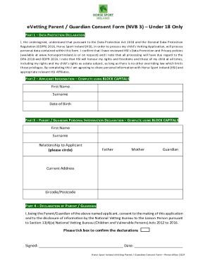 Fillable Online Nvb Parent Guardian Consent Form V Parent Guardian