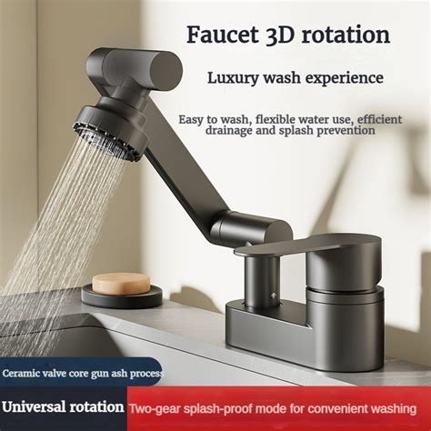 Stainless Steel Basin Faucet Home Bathroom Kitchen Sink Faucet Mixer Tap Hot Cold Water Holes
