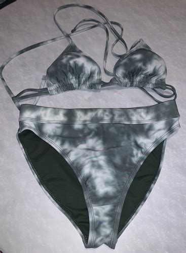 Cyn Luca Army Tie Dye Triangle Bikini Swim Set Gem