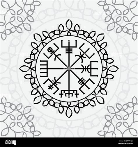 Vegvisir True Black Outline Circle Stock Vector Image Art Alamy