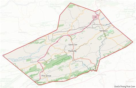 Map of Schuylkill County, Pennsylvania - Thong Thai Real