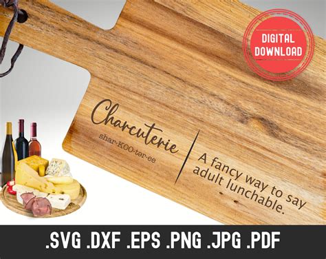 Charcuterie Board Definition Svg File Adult Lunchable Wine Etsy Canada