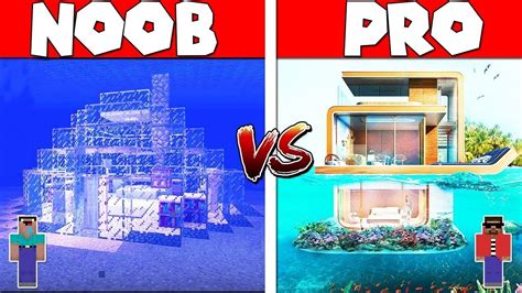 Minecraft Battle Noob Vs Pro Vs Hacker Vs God Modern House On Water Build Challenge In