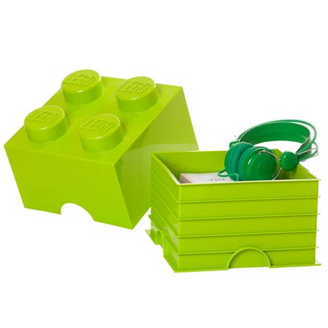 Room Copenhagen Lego Storage Brick 4 säilytyslaatikko lime Finnish