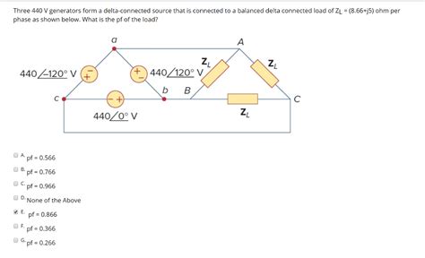 Solved Three 440 V Generators Form A Delta Connected Source Chegg