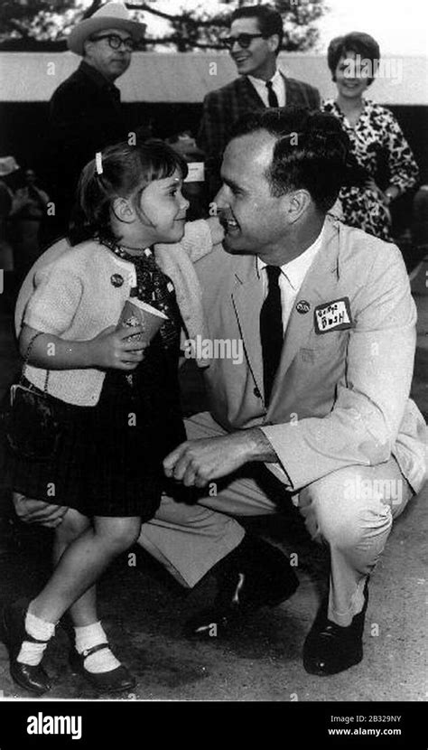 George Bush and his daughter Dorothy talk during the Senate race Stock