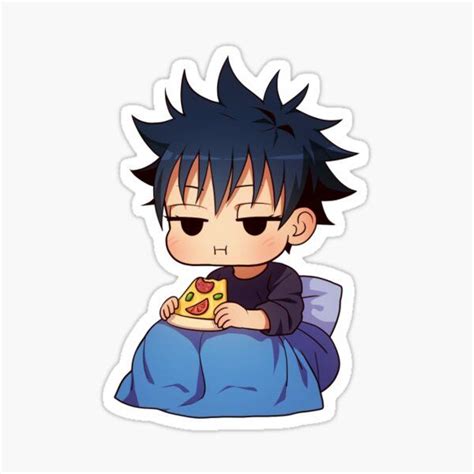 Jujutsu Kaisen Megumi Eating 5 14 Sticker By Suncelia Anime Chibi