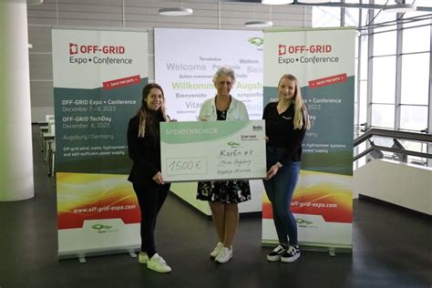 Spende An KarEn E V 1 500 Euro Kommen Auf Der OFF GRID Expo