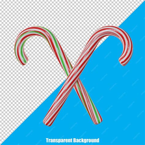 Premium Psd 3d Stylized Candy Cane On Transparent Background