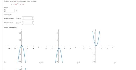 Solved Find the vertex and the x-intercepts of the parabola. | Chegg ...