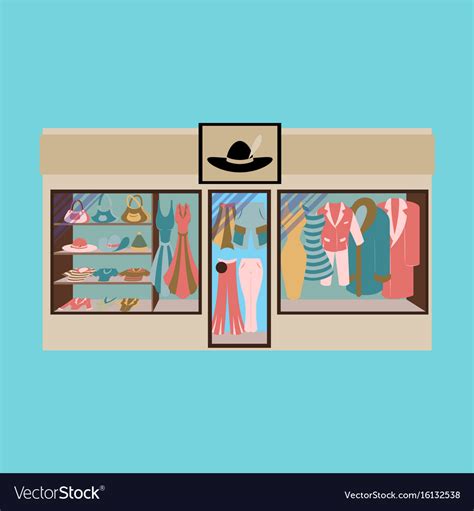 Fashion Clothing Store Banner With Shop Interior Vector Image