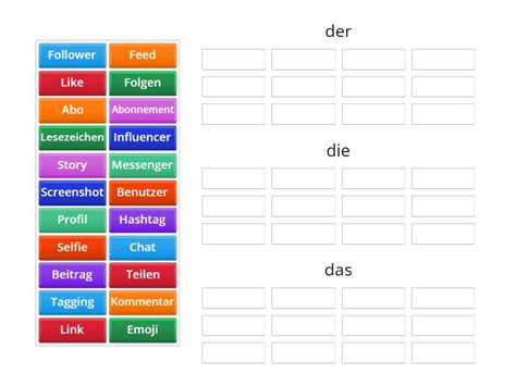 Instagram Wortschatz Teil 1 Artikeltraining Group Sort