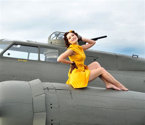 Bomber Girl Photo Print 8x10 Inch B 17 Flying Fortress Wwii Etsy