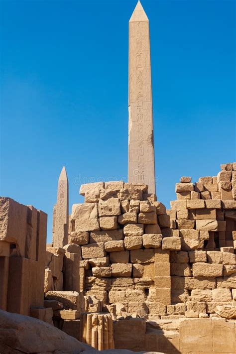 Grande Obelisco No Templo De Karnak Em Luxor Foto De Stock Imagem De