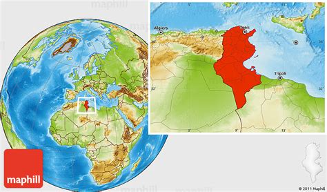 Tunis Tunisia On World Map - United States Map