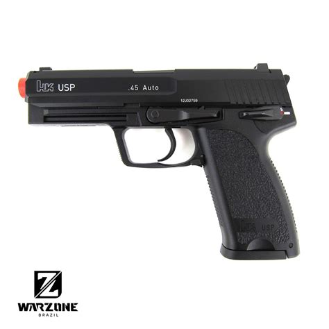 Pistola Kwa Hk Usp Gbb Full Metal Preta Warzone Brazil