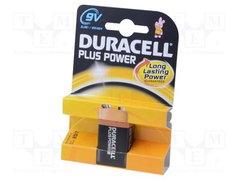 6LF22/9V/MN1604 PLUS DURACELL - Battery: alkaline | 6F22; 9V; non ...