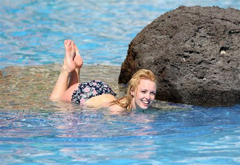 Jorgie Porter Showing Off Her Hot Body In A Skimpy Floral Bikini At The Beach In Porn Pictures