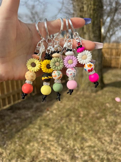 Mini Sunflower Key Chains Sunflower Keychains Sunflower Accessories