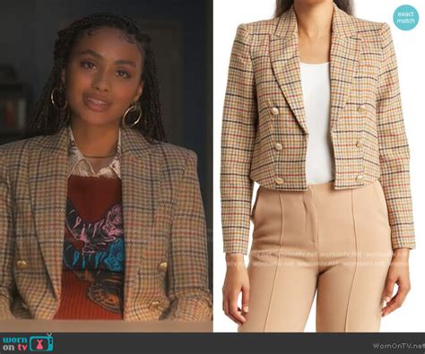 Wornontv Kielas Houndstooth Blazer On Grown Ish Daniella Perkins