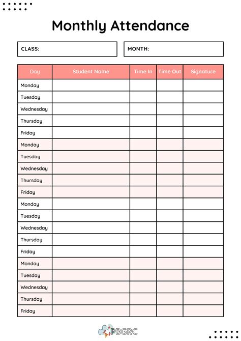 Free Printable Attendance Sheet Templates in PDF Word Excel [2024 ...