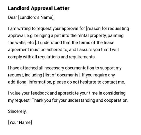 Landlord Approval Letter