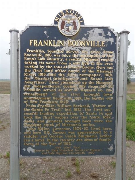 Boonville Franklin Historical Marker