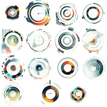 Abstract Technology Circle Set Design Design Elements Techno Modern