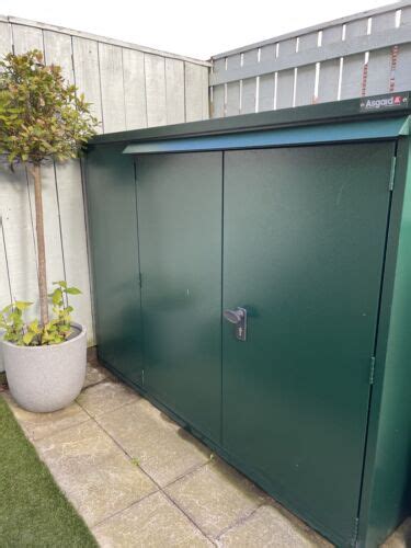 Asgard X Bike Storage Locker Green Holds Bikes Shelf Inside Ebay