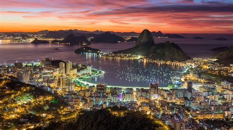 morning bay skyline botafogo beach sunrise cityscape sea sugar