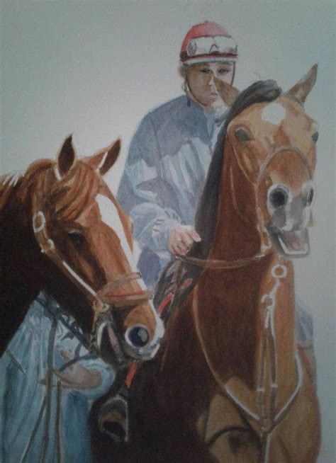 Horse And Rider Watercolor Painting Original Horse Art Steeplechase