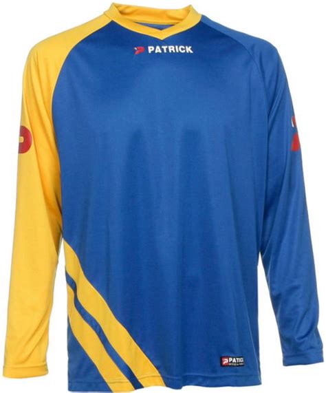 Patrick Victory Voetbalshirt Lange Mouw Heren Royal Geel Maat