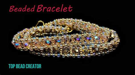 Simple Beaded Tennis Bracelet How To Make Beaded Bracelet Youtube