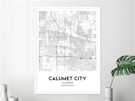 Calumet City Map Print Calumet City Map Poster Wall Art Il - Etsy