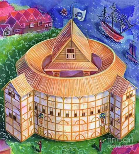 Shakespeares Globe Theater Painting By Jane Tattersfield Fine Art