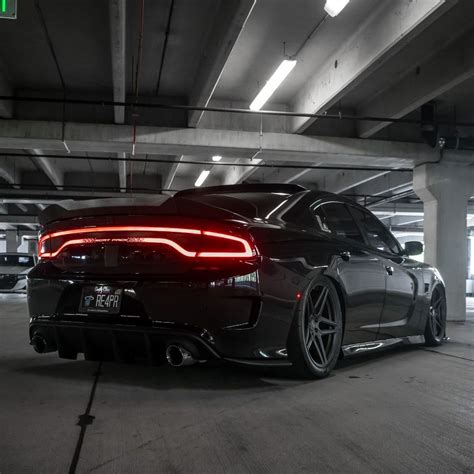 Slammed Midnight Black Dodge Charger Custom Build