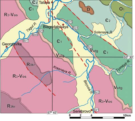 The Schematic Geological Structure Of The Study Area In The Biryusa