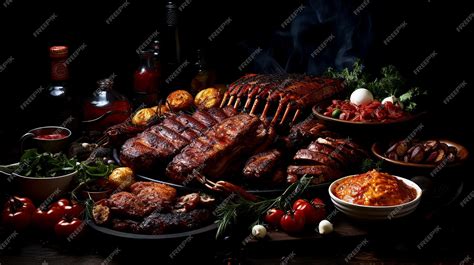 Premium Ai Image Smoky Bliss Barbecue Ribs Slathered In Mouthwatering