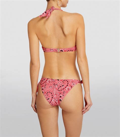 Womens Etro Red Paisley Halterneck Bikini Harrods Uk