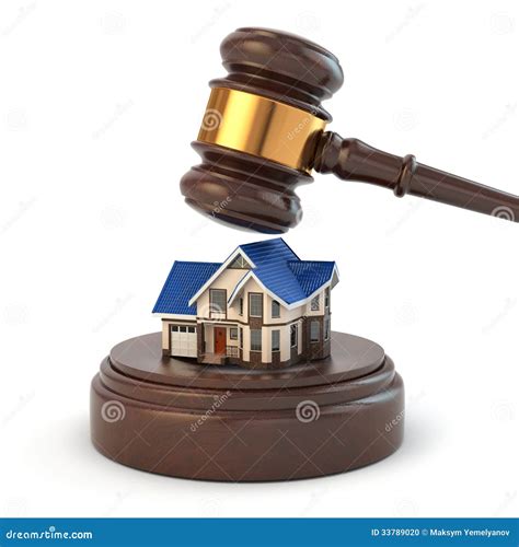 Auction. Gavel, Sound Block And House. Stock Illustration - Illustration of market, background ...